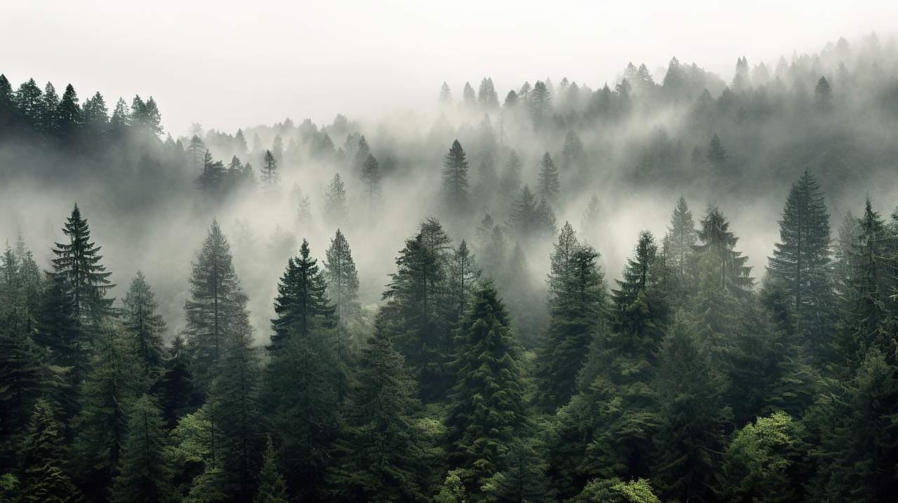 Forest with mist